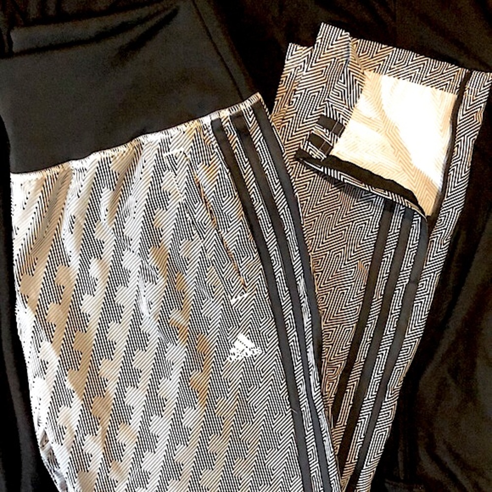 ADIDAS Black and White Climalite Pants